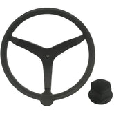 Uflex  V46  135 Stainless Steel Steering Wheel wSpeed Knob  Chrome Nut  Black V46B KIT