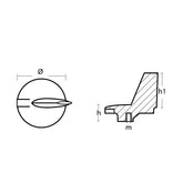 Tecnoseal Zinc Yamaha Trim Tab Anode f200  300 HP Motors 01145