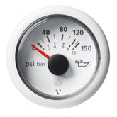Veratron 52mm 2116 ViewLine Engine Oil Pressure Gauge  150 PSI  White Dial  Bezel A2C59514202