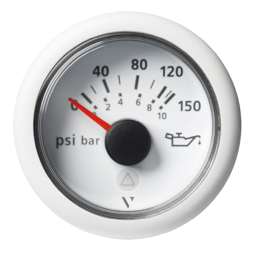 Veratron 52mm 2116 ViewLine Engine Oil Pressure Gauge  150 PSI  White Dial  Bezel A2C59514202
