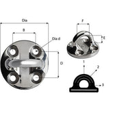 Wichard Round Pad Eye  57mm Diameter 214  Fixed 6635W